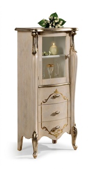 Möbel Klassischer Kommode Holz Glas Vitrine Kommodenschrank Designer