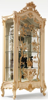 Möbel Massive Holz Vitrinen Glas Schrank Echtholz Anrichte Vitrine Wohnzimmer