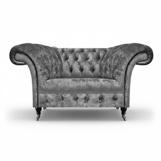 Neu Grau Sessel Luxus Textil Polstermöbel Modern Chesterfield Sitz Wohnzimmer