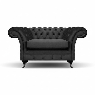Neu Luxus Polstersitz Wohnzimmer Sessel Chesterfield Schwarz Einrichtung