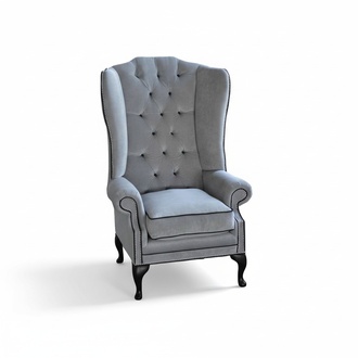 Ohrensessel Chesterfield 1 Sitzer Sessel Textil Polster Sofa Couch