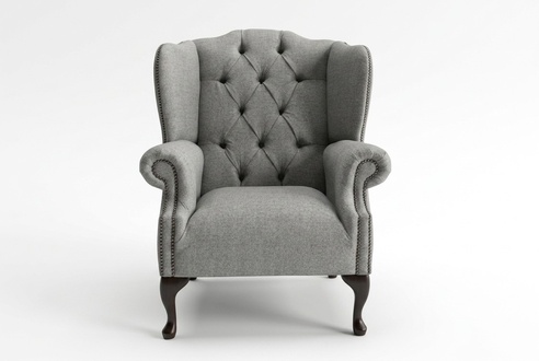 Ohrensessel Chesterfield 1 Sitzer Sessel Textil Leder Polster Fernseh Sofa