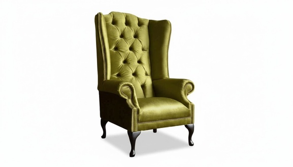 Ohrensessel Chesterfield Sofa Couch Polster 1 Sitzer Sessel Textil