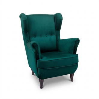 Ohrensessel Sessel Fernseh Design Polster Sofa Couch Chesterfield Textil