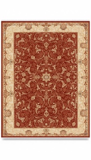 Orientalisch Teppich Klassisch Kunstteppich Kurzflor Bordüre Rot Beige