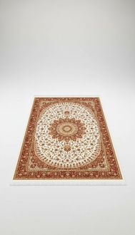 Orientteppich Teppich Bordüre Orientalischer Design Vintage Kurzflor Rot 150x233