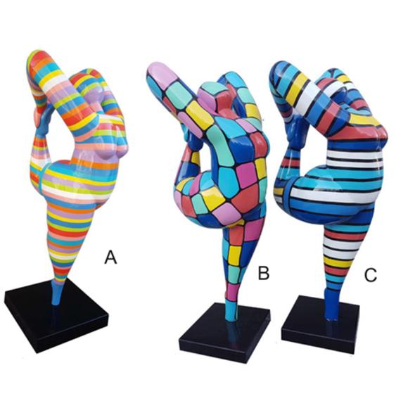 Nachbar Neidisch machen Statue Figur Abstrakt Moderne Kunst Bunt bemalte