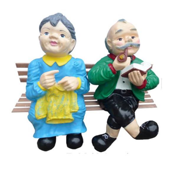Deko Figur Statue Skulptur 64cm Figuren Statuen Skulpturen Rentner Paar
