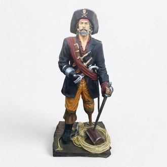 Pirat Figur Statue Kaperer Freibeuter Korsar Bukanier Skulptur Dekoration