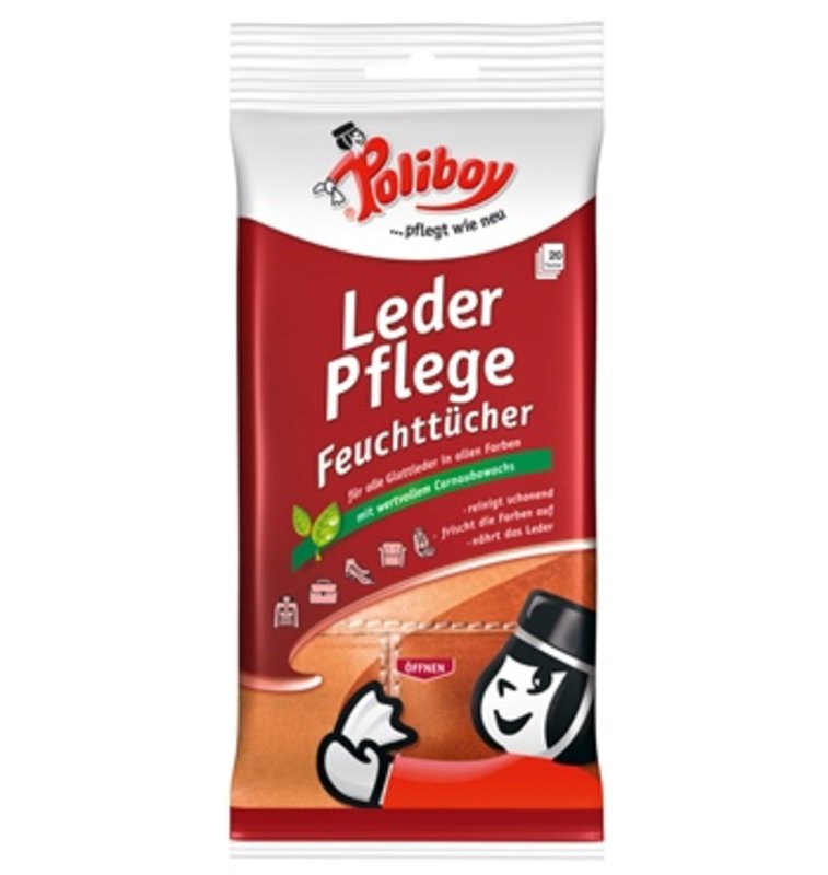 3x Poliboy, Leder Pflege Feuchttücher, 20 St Insgesamt 60 Tücher