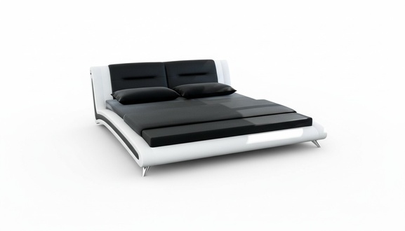 Designer Polsterbett Betten Polster Ehe Leder Doppel Bett 180x200cm Sofort
