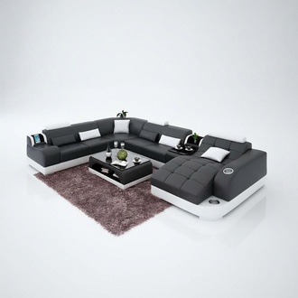 Polsterecke Ledersofa Wohnzimmersofa Eckcouch Eckgarnitur Sofa mit