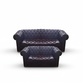 Polstermöbel Braun Polster Leder Wohnzimmer Sofas Set Luxus Einrichtung