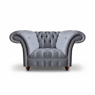 Polstermöbel Sessel Couch Grau Chesterfield Wohnzimmer Einrichtung