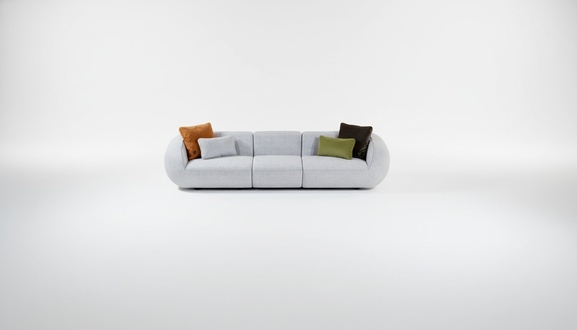 Polstersofa Großer Fünfsitzer Wohnzimmer Couch Moderne Textil Möbel