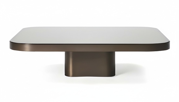 Quadratischer Couchtisch Säule 100x100 cm Design Wohnzimmer
