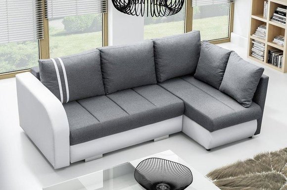 Sofa Schlafsofa Designer Sofa mit Bettfunktion + Bettkasten Ecksofa