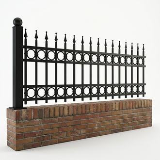 Railing Zaun Geländer Schmiedeeisen Handarbeit Klassische Zäune Garten M254 Neu