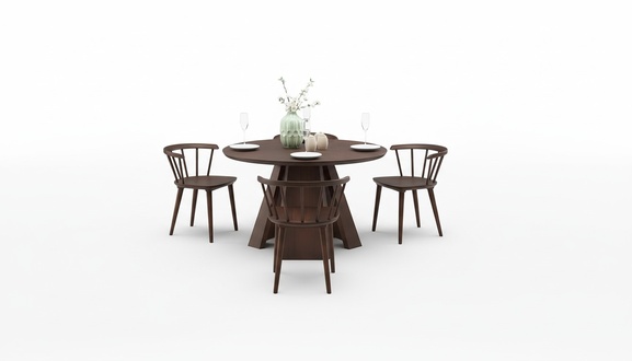 Rund Esstisch + 4 Stühle Essgruppe Stühle Sitzgruppe Esstisch Esszimmer
