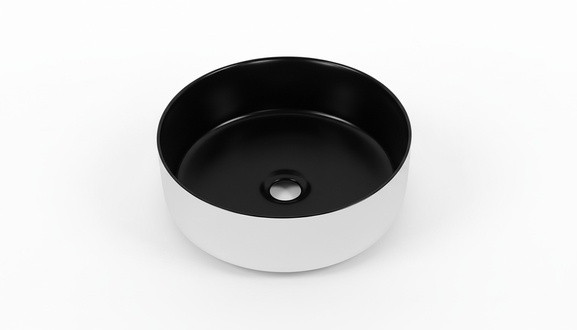 Runde Rundbecken Aufsatz waschbecken Schwarz Weiß Becken Waschtisch