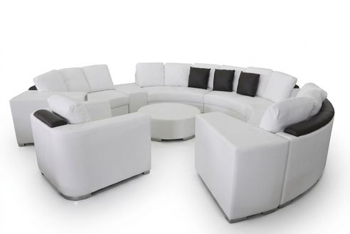 Runde Sofa mit USB Couch XXL Big Rund Couchen Wohnlandschaft U Form Rund Polster