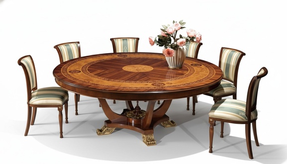 Runde Tisch Holz Tische klassisch Stil Ess Wohn Zimmer Möbel Braun Neu
