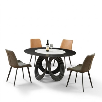 Runder Essttisch Tisch 135cm Metall Rund Konferenz Moderne Tische Edelstahl