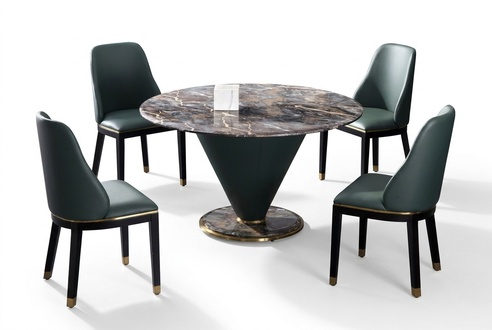 Runder Säulen Tische Design Tisch Stein Möbel Esszimmer Rund Esstische Modern