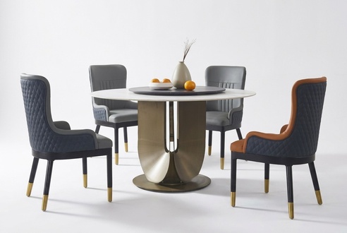 Runder Säulen Tische Design Tisch Rund Stein Möbel Esszimmer Esstische Modern