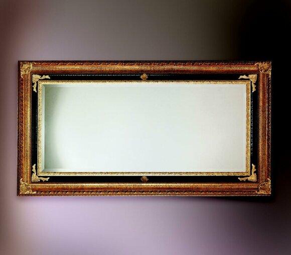 Klassischer Wandspiegel Holzrahmen Spiegel Möbel 107x197 Glas Rahmen Wand Gold
