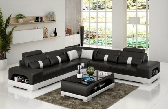 Leder L Form Wohnlandschaft Couch Big XXL Sofa Polster Ecke Garnitur Sandberg SW