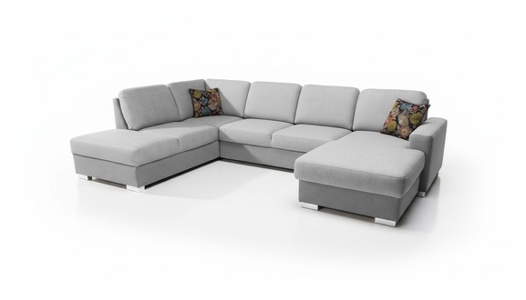 Schlafsofa Wohnlandschaft U Form Stoff Textil Sofa Couch Polster Eck Garnitur
