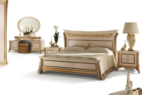 Schlafzimmer 3 tlg. Set Bett 2x Nachttisch Konsole Betten Doppel Hotel Polster