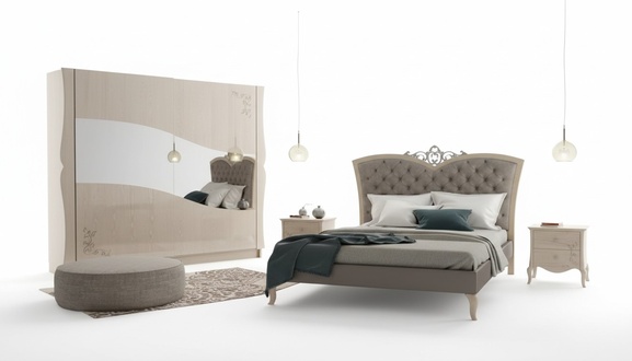 Schlafzimmer Bett 2x Nachttische Luxus Komplette Sets Möbel Zimmer 4tlg.