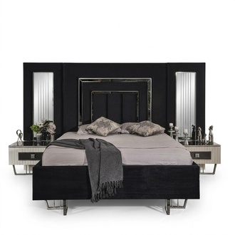 Schlafzimmer Bett 2x Nachttische Luxus Betten Set Komplett Design Möbel 3tlg.