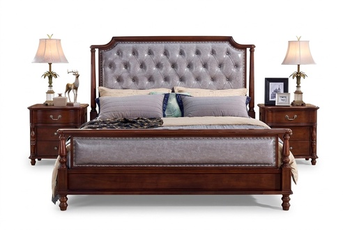 Schlafzimmer Bett Nachttisch Betten Holz Gruppe Doppel Design Set 3tlg.