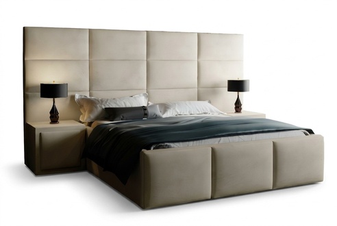 Schlafzimmer Doppelbett Bett 180сm Matratze Beige moderner Stil Holz