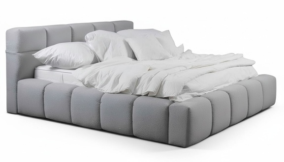 Schlafzimmer Doppelbett Bett 180сm Matratze Grau moderner Stil Holz