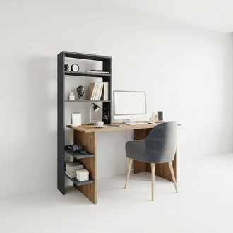 Schlafzimmer Jugendzimmer Schreibtisch Computertisch Modern Design Braun Grau