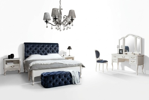 Schlafzimmer Komplett Bett Stilvoller 2x Nachttische Klassisches Schminktisch