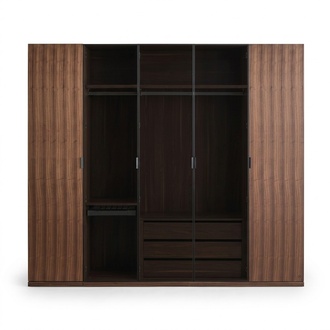 Schlafzimmer Modern Kleiderschrank Holzschrank Design Schrank Glastüren