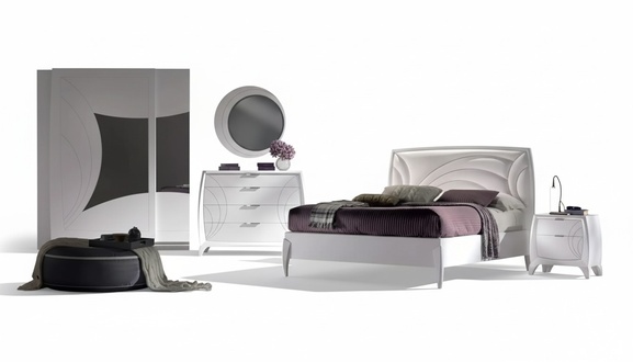 Schlafzimmer Set Bett 2x Nachttisch Kleiderschrank 6tlg Design Luxus