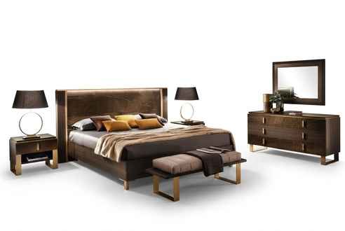 Schlafzimmer Set Bett Nachttische Hocker Betten Design Italienische Möbel 4 tlg