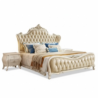 Schlafzimmer Set klassisch Bett chesterfield 2х Nachttische Massivholz 3tlg