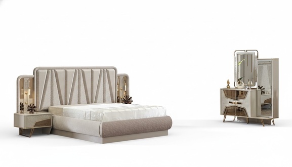 Schlafzimmermöbel Bett Schminktisch Einrichtung Set Nachttisch Stilvolle Möbel