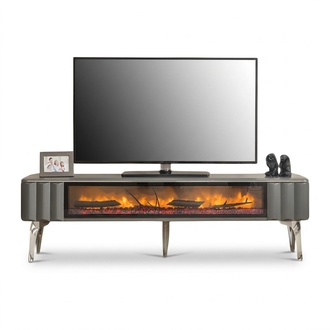 Schlichter TV-Lowboard Sideboard Dekokamin Elektro Dekoration Kamin