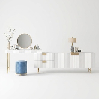 Schmink Tische Konsolen Tisch Spiegel + Kommode Side Board Schlaf Zimmer