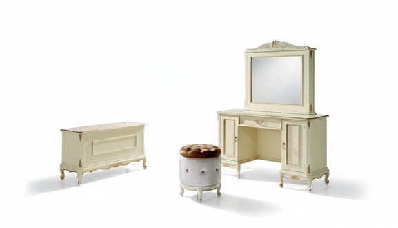 Schminktisch Italienische Stil Möbel Sideboard Schlafzimmer Barock Rokoko Hocker Neu
