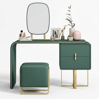 Schminktisch mit Spiegel Luxus Konsole Kommode Schlafzimmer Neu 2tlg
