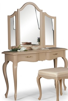 Schminktisch mit Spiegel Schlafzimmer Möbel Design Nachttisch Hocker 2tlg.